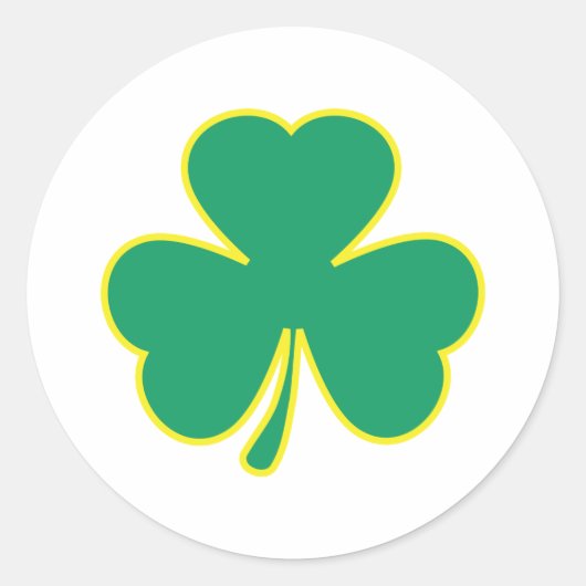 groen geel shamrock ronde sticker (Voorkant)