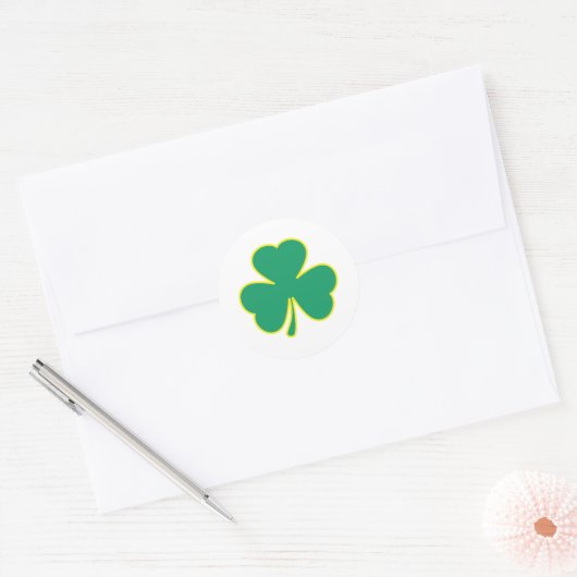 groen geel shamrock ronde sticker (Envelop)