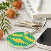 Groen Geel Sinaasappel Bright Circular Acrylic ~ Sleutelhanger (Voorkant Rechts)