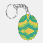 Groen Geel Sinaasappel Bright Circular Acrylic ~ Sleutelhanger (Voorkant Links)