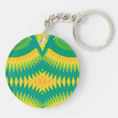Groen Geel Sinaasappel Bright Circular Acrylic ~ Sleutelhanger (Achterkant)