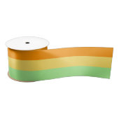 Groen Geel Sinaasappel Vibrant Stripes Gift Wrap Satijnen Lint (Spoel)