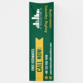 Groen Geel Small Business Call Now Logo Promo Spandoek (Verticaal)