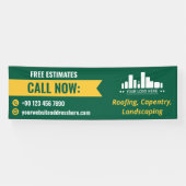 Groen Geel Small Business Call Now Logo Promo Spandoek (Horizontaal)