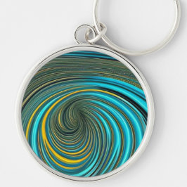 Groen Geel Spiraalverf Gietontwerp Sleutelhanger