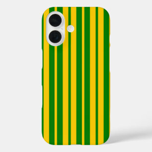Groen Geel Stijlvolle Strepen Patroon Ontwerp  iPhone 16 Hoesje