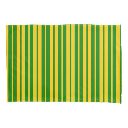 Groen Geel Stijlvolle Strepen Patroon Ontwerp Kussensloop (Voorkant)