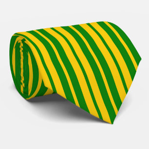 Groen Geel Stijlvolle Strepen Patroon Ontwerp Stropdas
