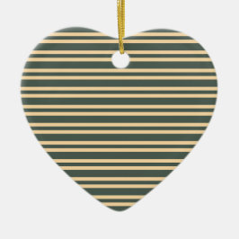 Groen Geel Strepen Patroon Keramisch Ornament