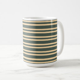 Groen Geel Strepen Patroon Koffiemok