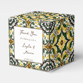 Groen geel Talavera tegel bruiloft Bedankdoosjes (Voorkant Zijde)