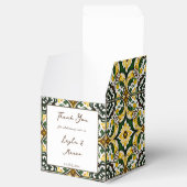 Groen geel Talavera tegel bruiloft Bedankdoosjes (Geopend)