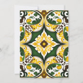 Groen geel  Talavera tegel bruiloft Kaart (Achterkant)