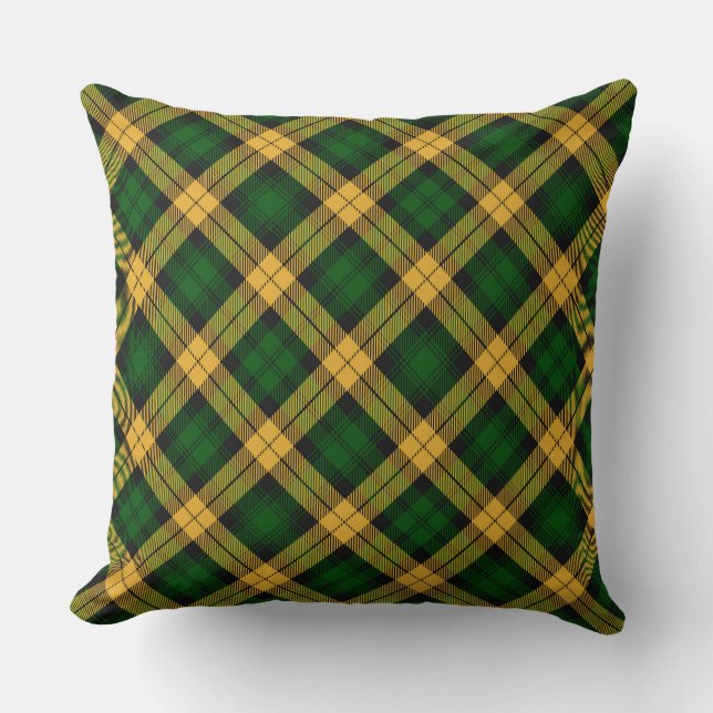 Groen geel Tartan Plaid Argyle patroon Kussen (Voorkant)