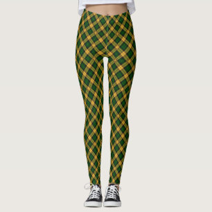 Groen geel Tartan Plaid Argyle patroon Leggings