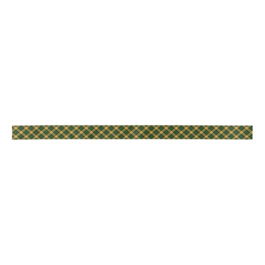 Groen geel Tartan Plaid Argyle patroon Satijnen Lint (Voorkant)