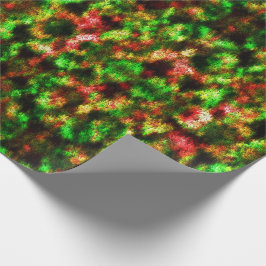 Groen, geel tot rood met veren. cadeaupapier