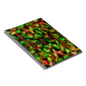 Groen, geel tot rood met veren. notitieboek (Rechterzijde)