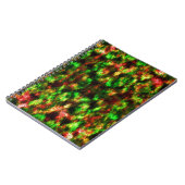 Groen, geel tot rood met veren. notitieboek (Linkerzijde)