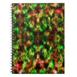 Groen, geel tot rood met veren. notitieboek