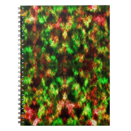 Groen, geel tot rood met veren. notitieboek (Voorkant)