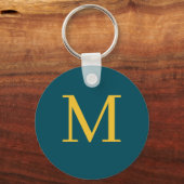 Groen Geel trending monogram Sleutelhanger (Achterkant)