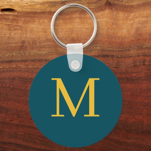 Groen Geel trending monogram Sleutelhanger (Achterkant)