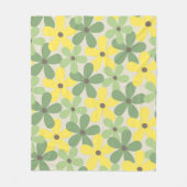Groen Geel Tropische Bloemen Botanische Zomer Fleece Deken (Voorkant)