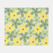 Groen Geel Tropische Bloemen Botanische Zomer Fleece Deken (Voorkant (Horizontaal))