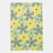 Groen Geel Tropische Bloemen Botanische Zomer Theedoek (Verticaal)