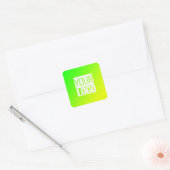 Groen geel verloop - uw logo vierkante sticker (Envelop)