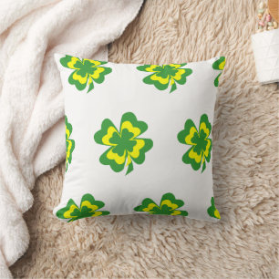 Groen Geel Vier Leaf Clover Minimal Kussen