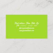 Groen Geel Voedingsdeskundige/Gezond Leven Kaart Visitekaartje (Achterkant)
