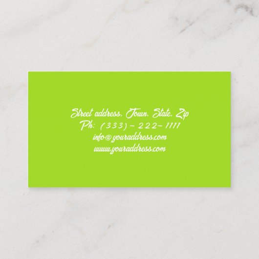 Groen Geel Voedingsdeskundige/Gezond Leven Kaart Visitekaartje (Achterkant)