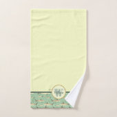 Groen & Geel Waterverf Monogram Shark Life Zee Bad Handdoek (Handdoek)