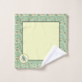 Groen & Geel Waterverf Monogram Shark Life Zee Bad Handdoek (Wasdoekje)