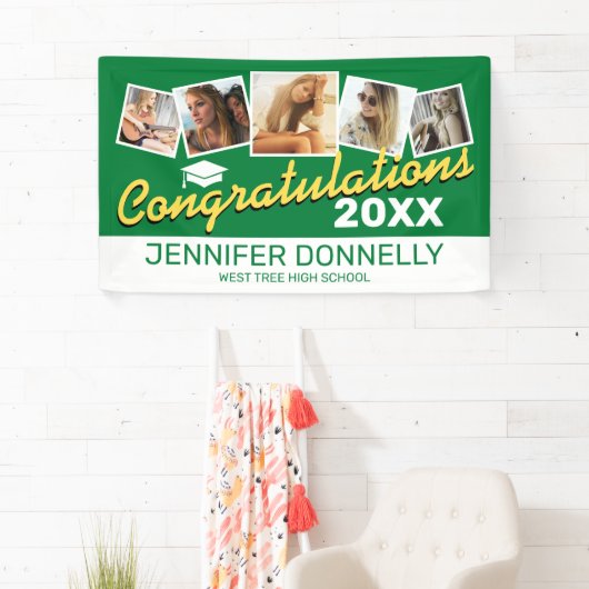 Groen Geel Wit 2025 Afstudeerfeest Spandoek (Insitu)