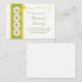 Groen Geel Wit Daisy bruiloft receptie Kaart (Voorkant / Achterkant)