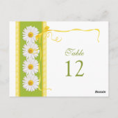 Groen Geel Wit Daisy Trouwtafel Nummer Kaart (Achterkant)