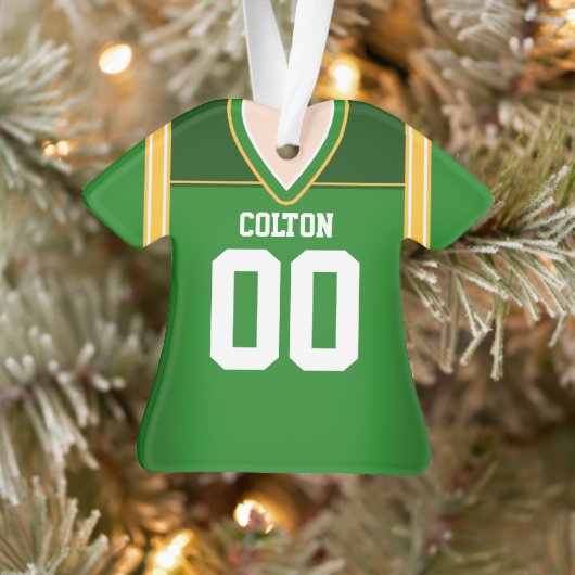 Groen/geel/wit Football Jersey Ornament (Boom)