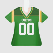 Groen/geel/wit Football Jersey Ornament (voorkant)