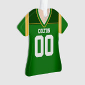 Groen/geel/wit Football Jersey Ornament (voorkant)