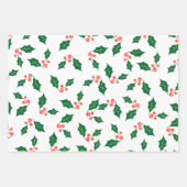 Groen Geel Wit Rood Mistletoe patroon Inpakpapier Vel (Voorkant 3)