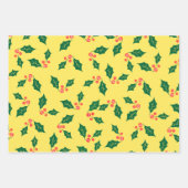 Groen Geel Wit Rood Mistletoe patroon Inpakpapier Vel (Voorkant 2)