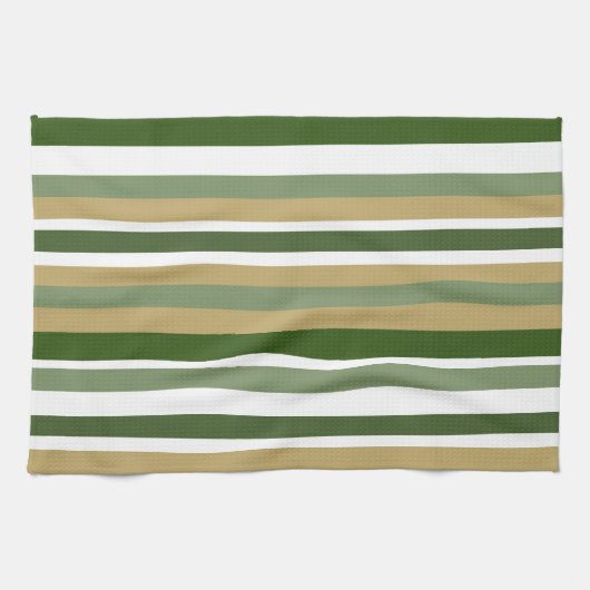 Groen Geel Wit Strepen Theedoek (Horizontaal)