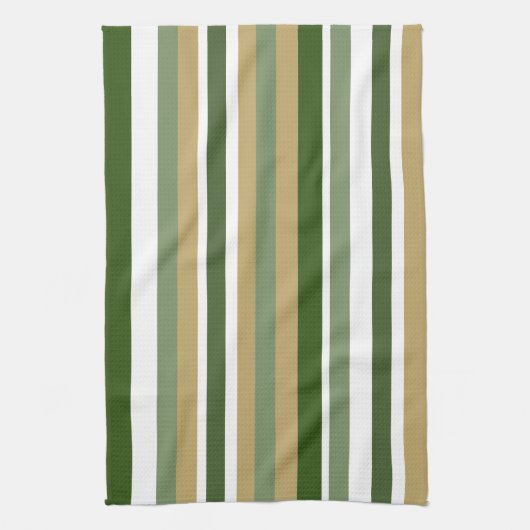Groen Geel Wit Strepen Theedoek (Verticaal)