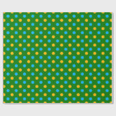 Groen Geel Zwart Stippen Design Cadeaupapier (Vlak)