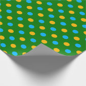Groen Geel Zwart Stippen Design Cadeaupapier (Hoek)