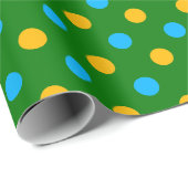Groen Geel Zwart Stippen Design Cadeaupapier (Rol Hoek)
