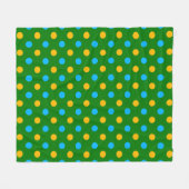 Groen Geel Zwart Stippen Design Fleece Deken (Voorkant (Horizontaal))